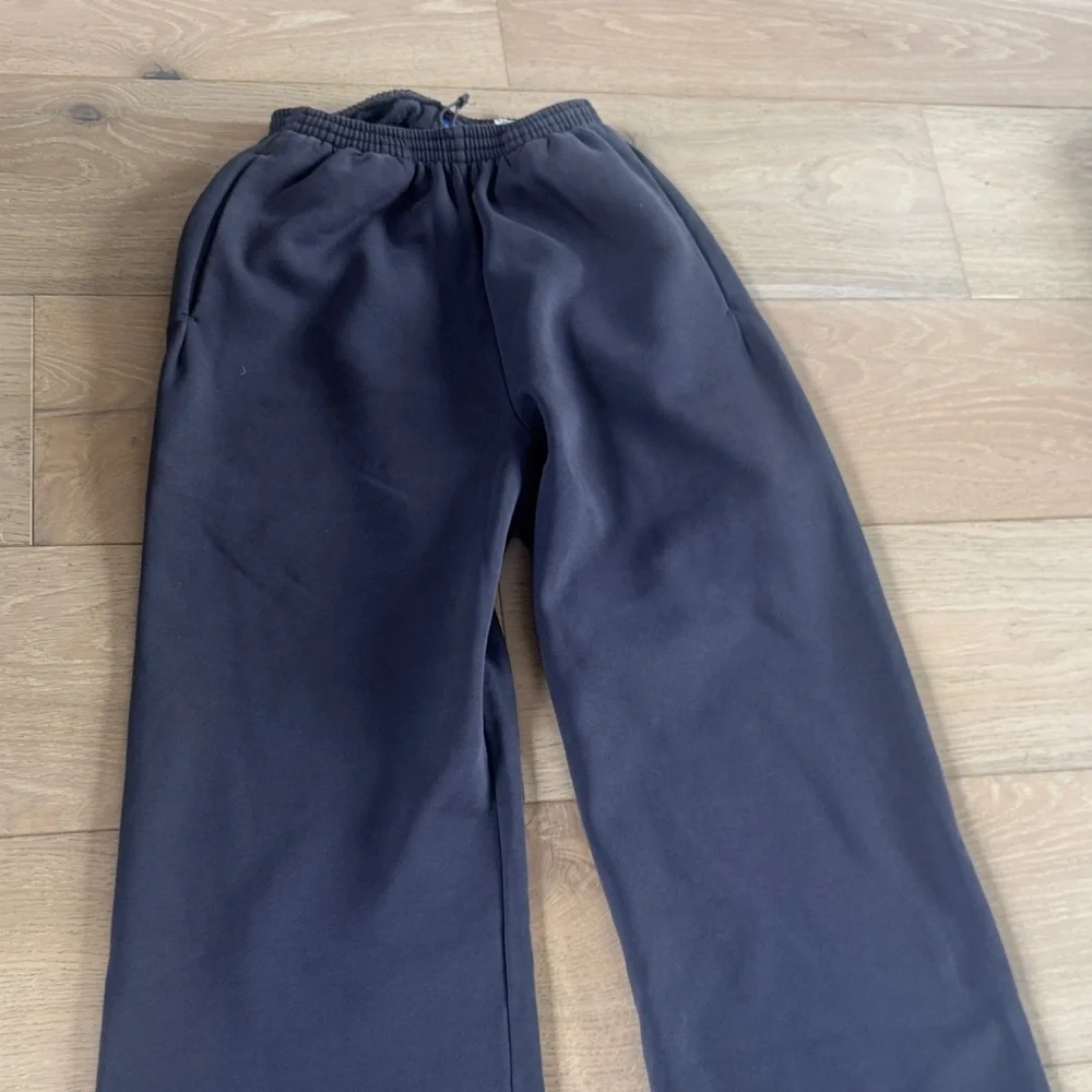 Yeezy Gap Balenciaga Wide Leg Fleece Sweatpants Navy Blue S NWOT